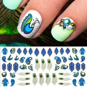💌BO/GO$6 🦚 Peacock Nail Water transfer decals